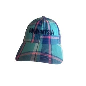 American Needle Onwentsia Plaid Cap Adjustable Strap Turquoise & Pink Cotton